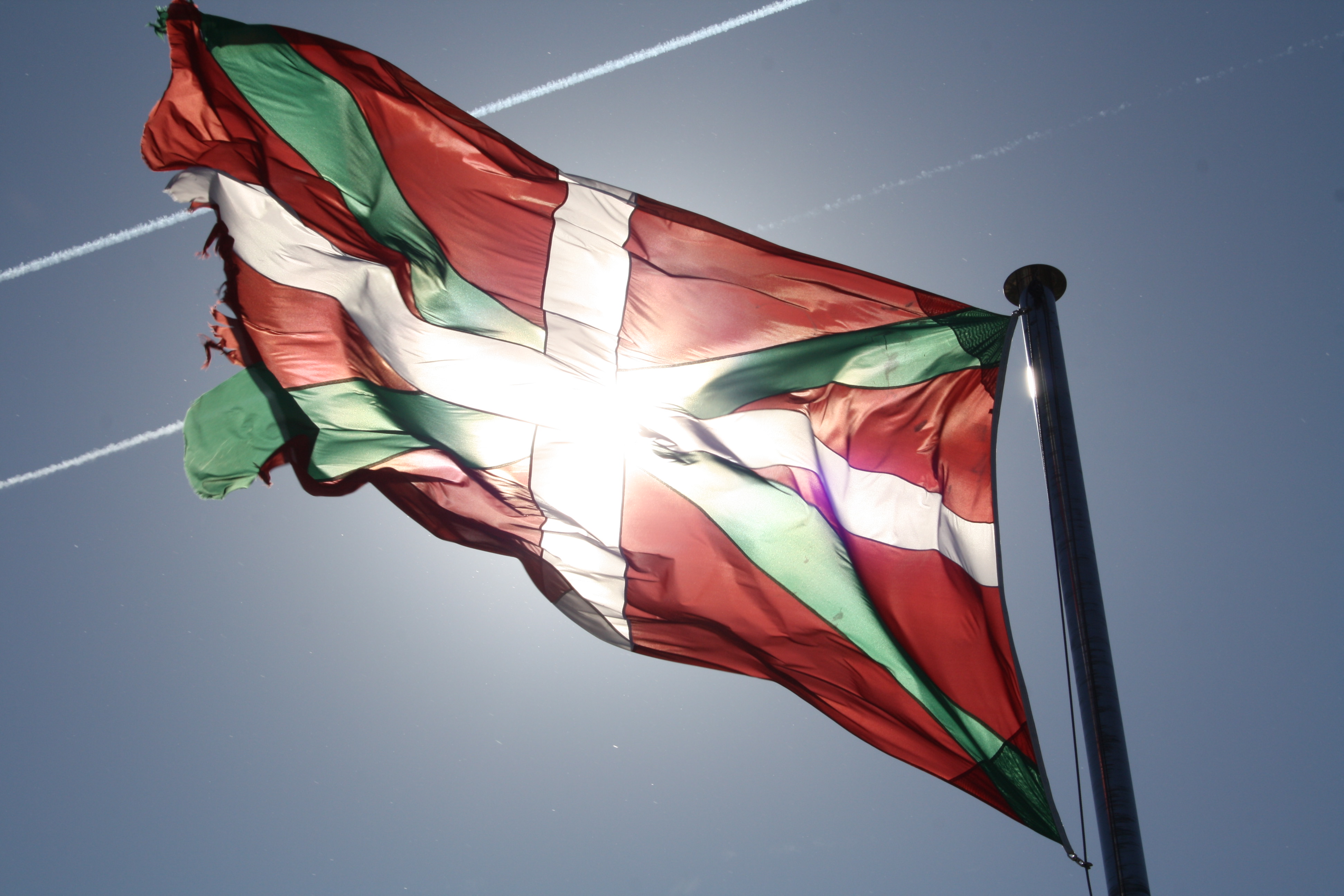 The Basque flag flying in Monte Urgull