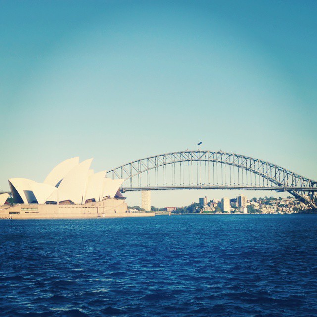 Sydney Opera House and Harbour Bridge from Botanic Garden