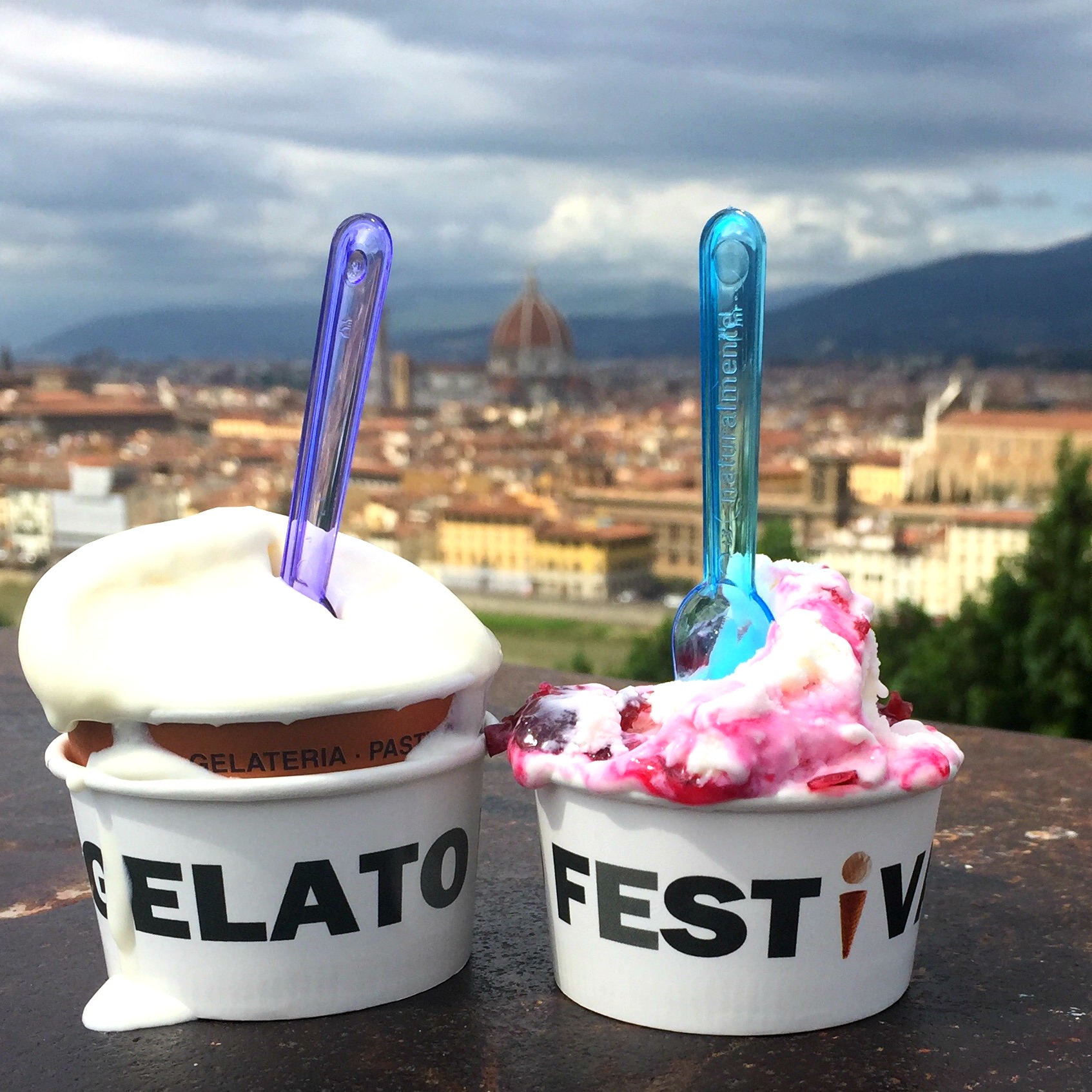 cups of gelato in florence