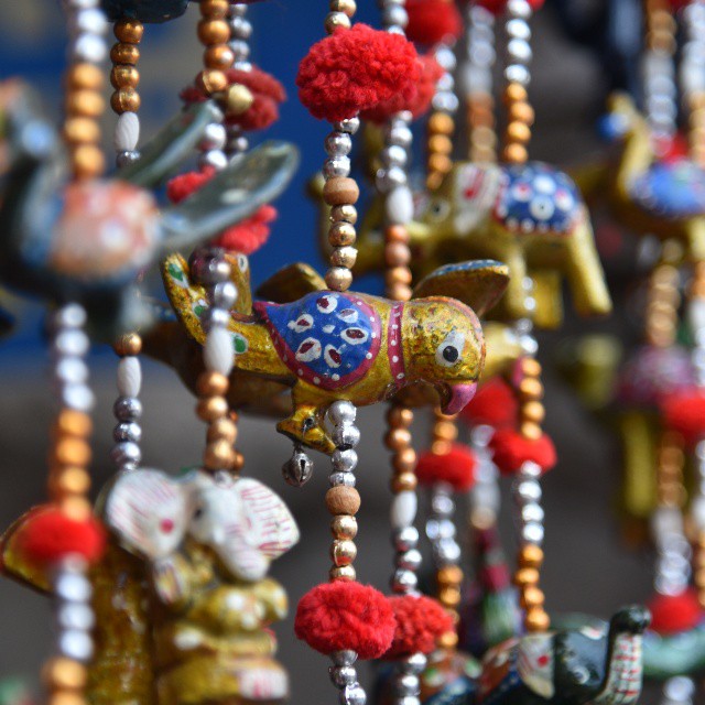 close-up of crafted beads in jaipur