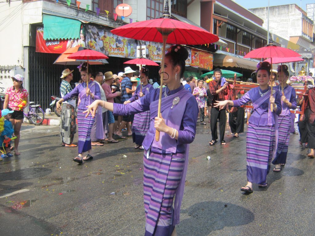 beauty pageant procession in chiang mai