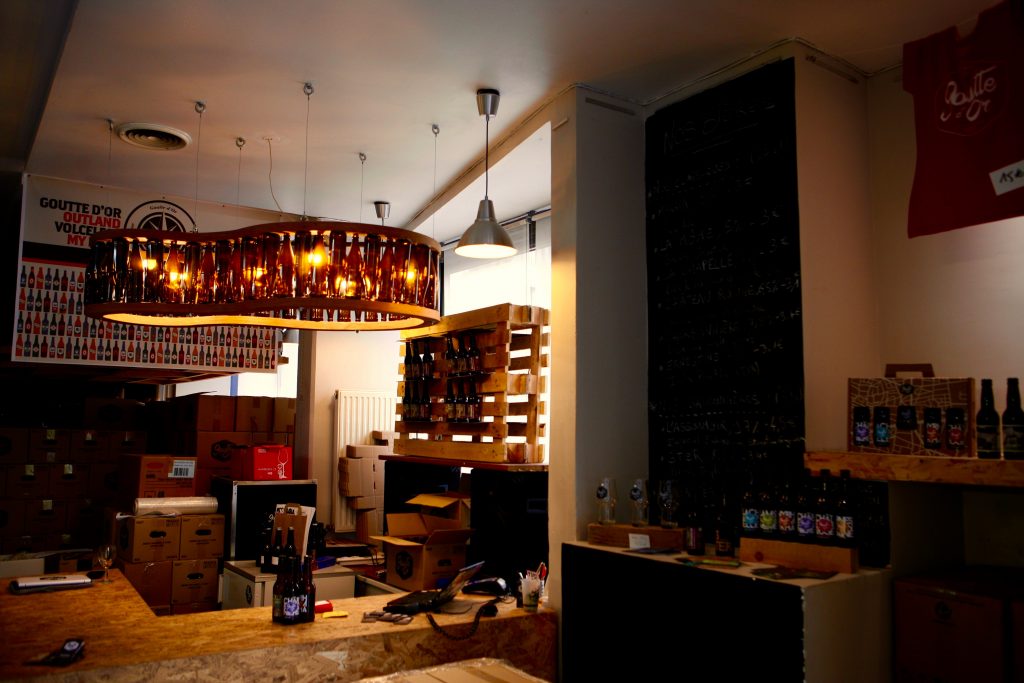 Inside of Goutte d'Or microbrewery in Paris