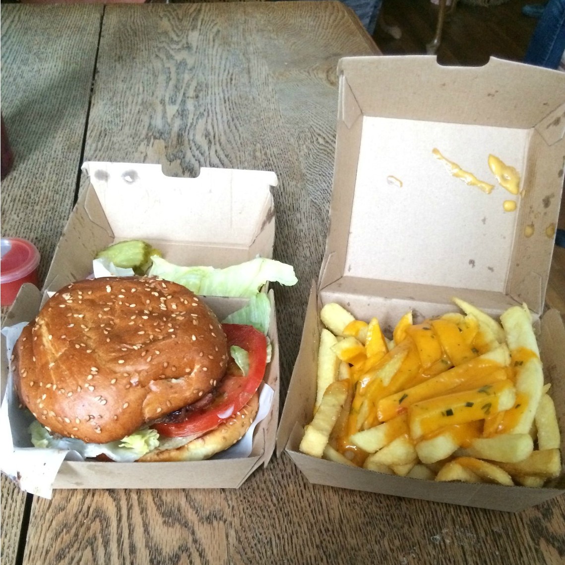burger and cheese fries in berlin