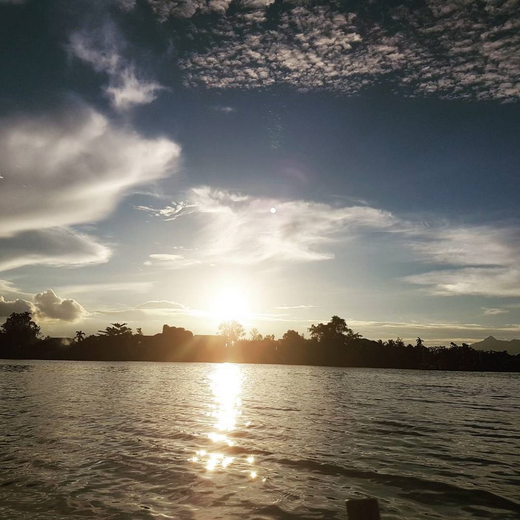 sunset along the river in Kuching