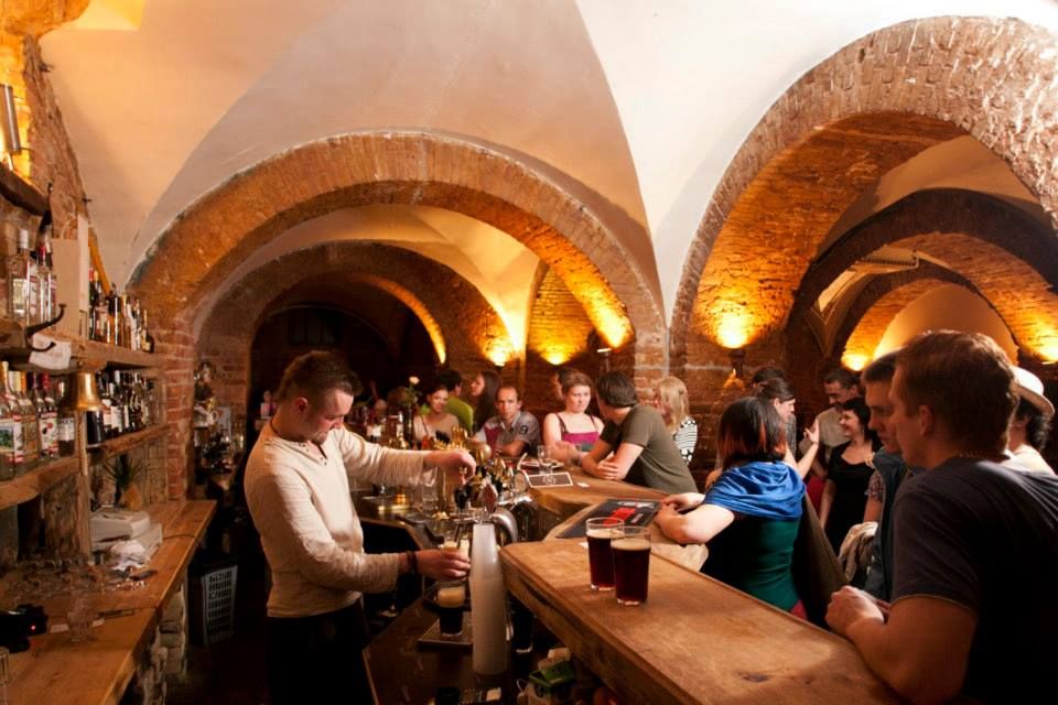 interior of a beer hall in Riga