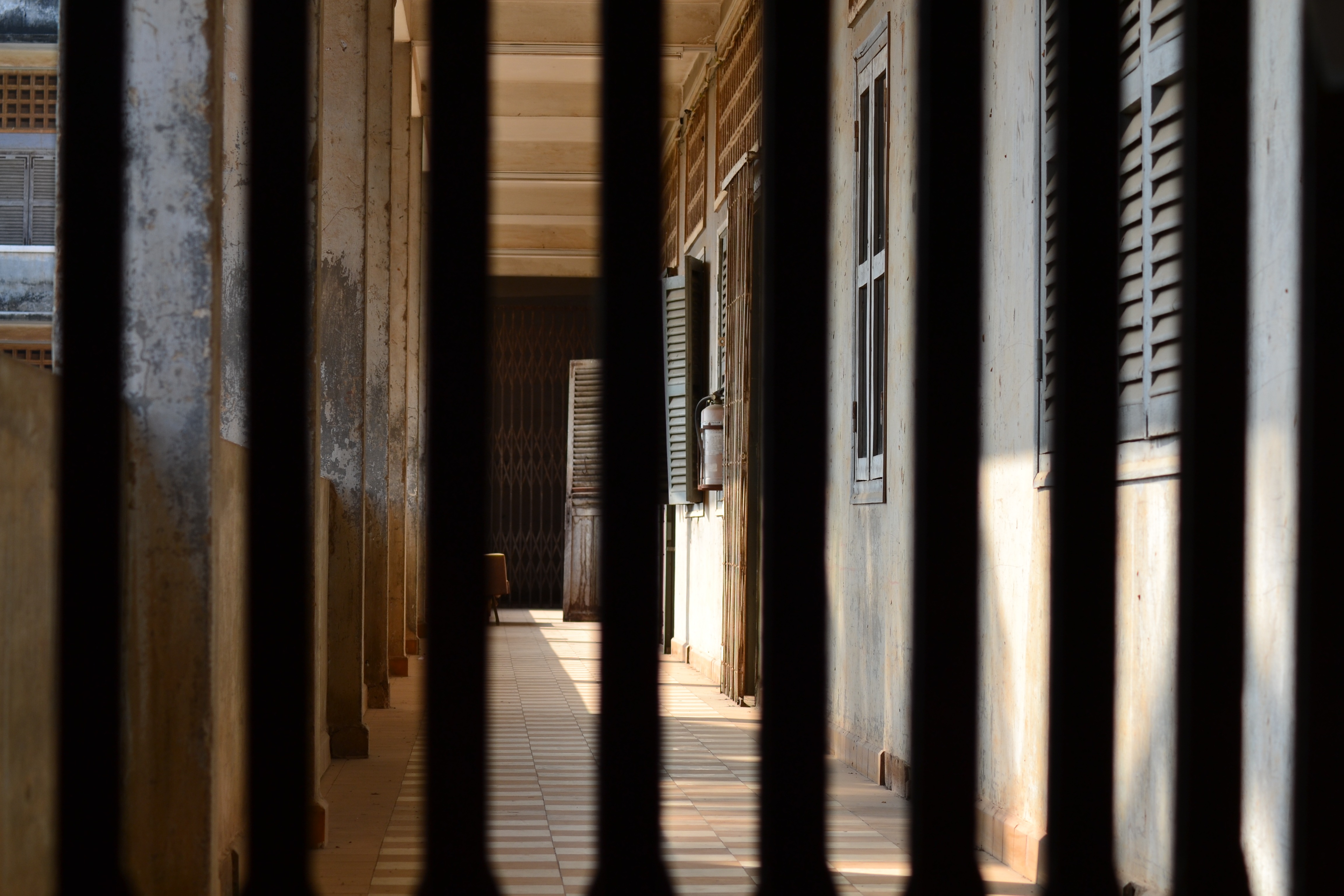 empty hallway in the S21 prison