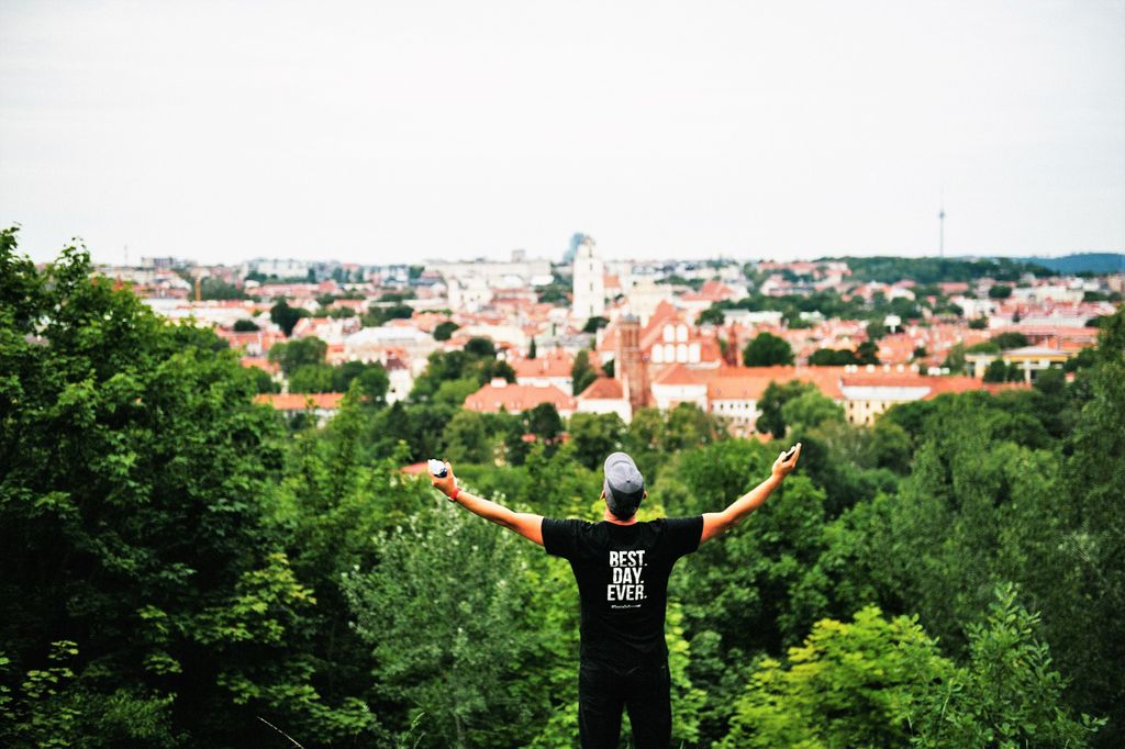 tour guide looking over the city of Vilnius