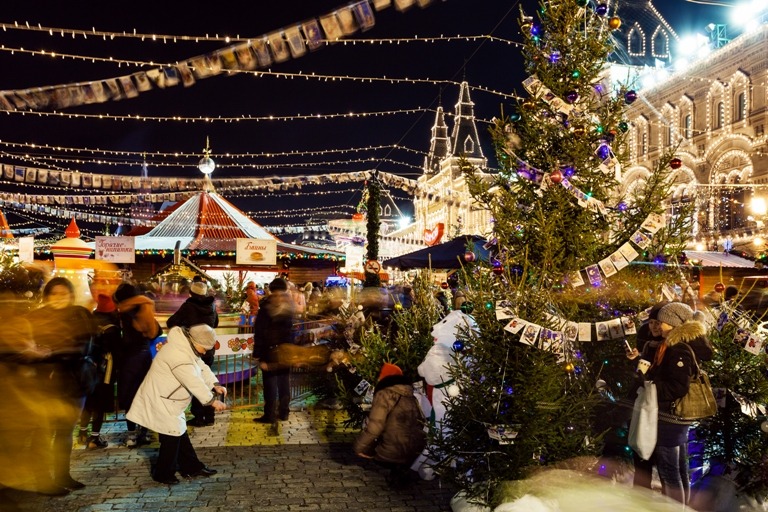 Christmas Fair on Red Square Moscow